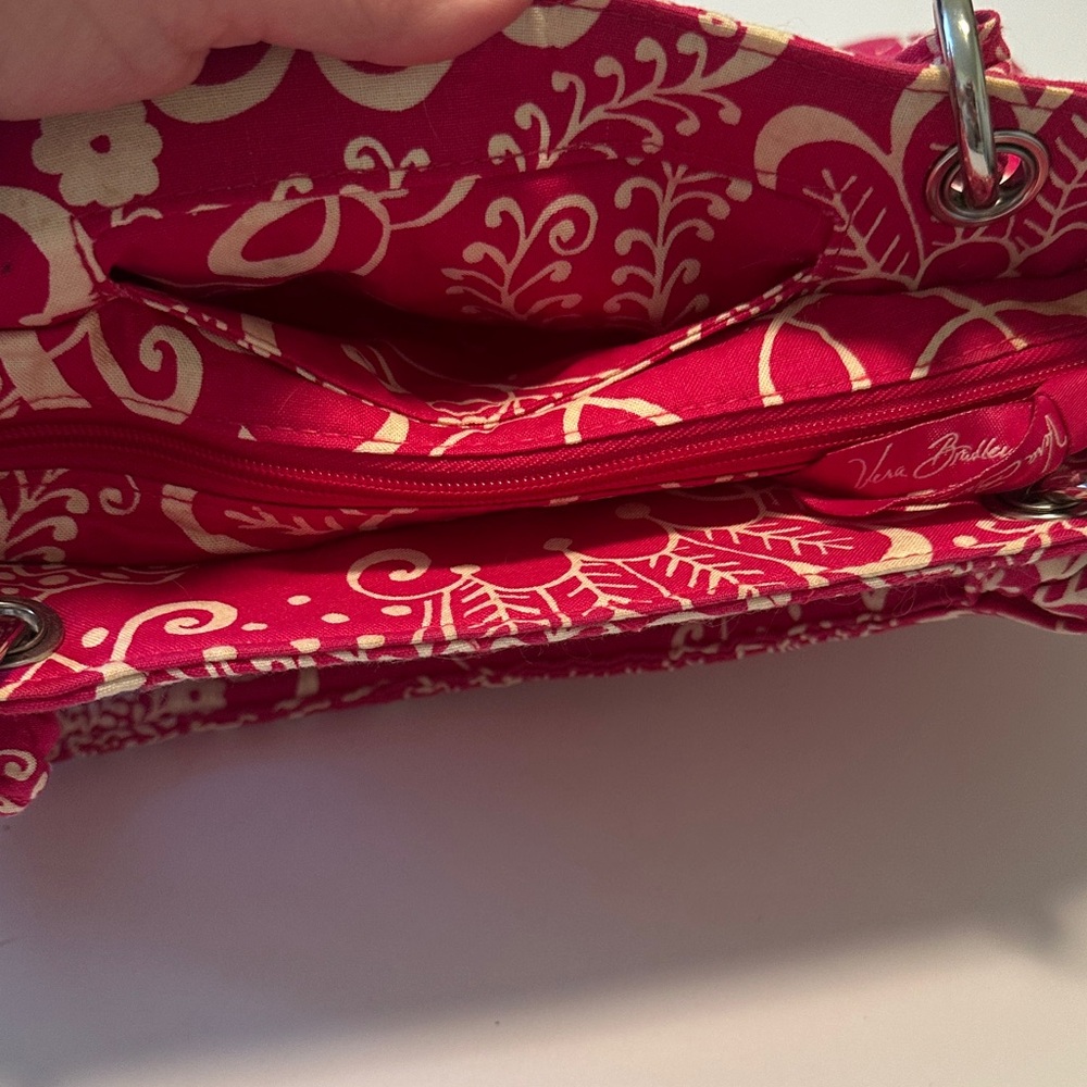 Vera Bradley Pink and White Quilted Shoulder Bag - Picture 2 of 5